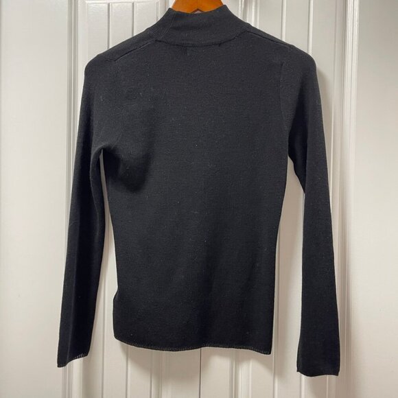 Vintage Camela Merino Wool Blend Knit Mockneck Sweater Black - Picture 6 of 10